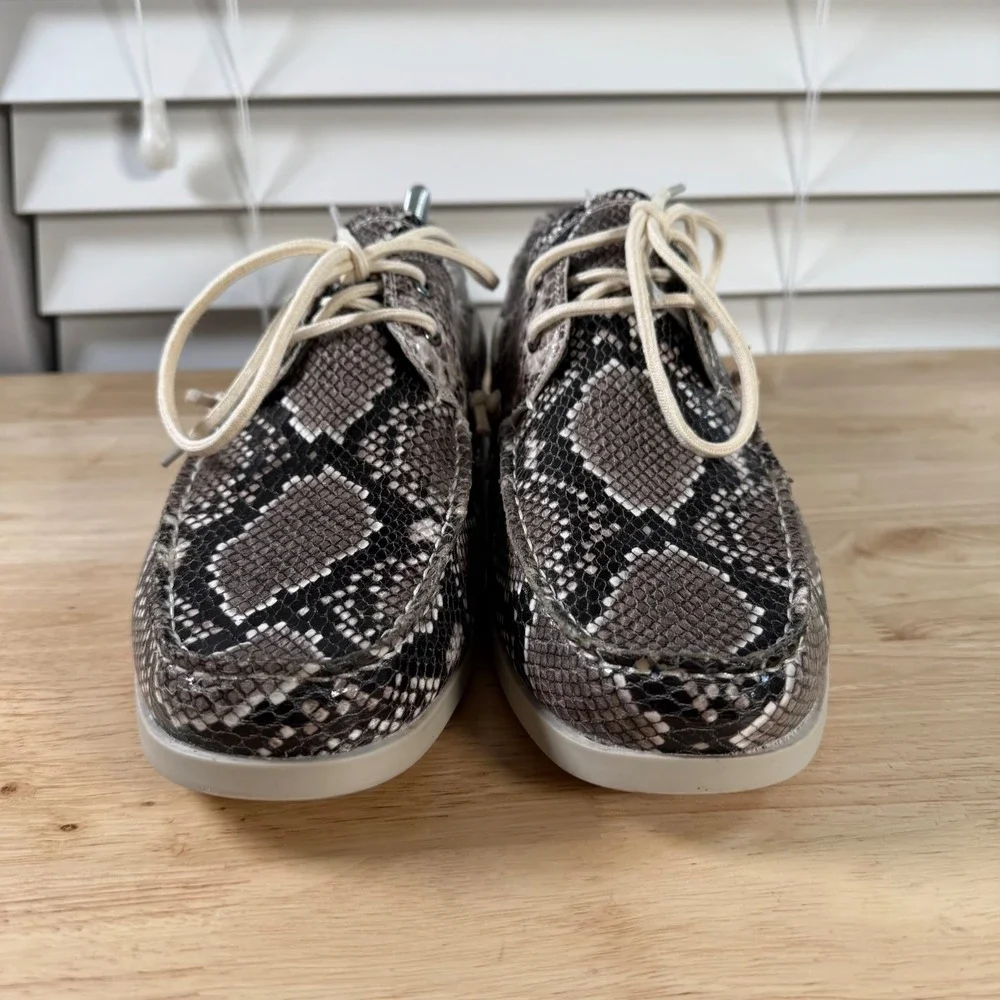 Steve Madden Gametyme Boat Shoes Men's Snake Print Round Toe Casual - 13